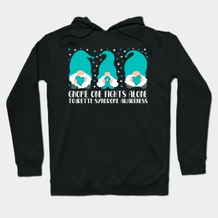 Gnome One Fights Alone Tourette Syndrome Awareness Hoodie